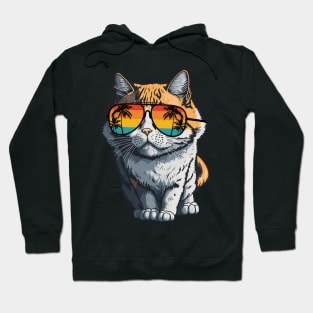 Cool Feline in Shades: Whiskered Purrfection for Cat Miaw Lovers Hoodie